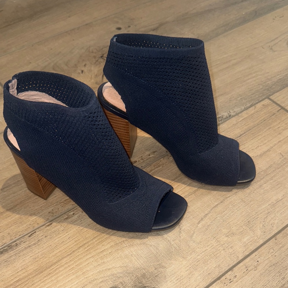 Navy Open-Toe sock booties